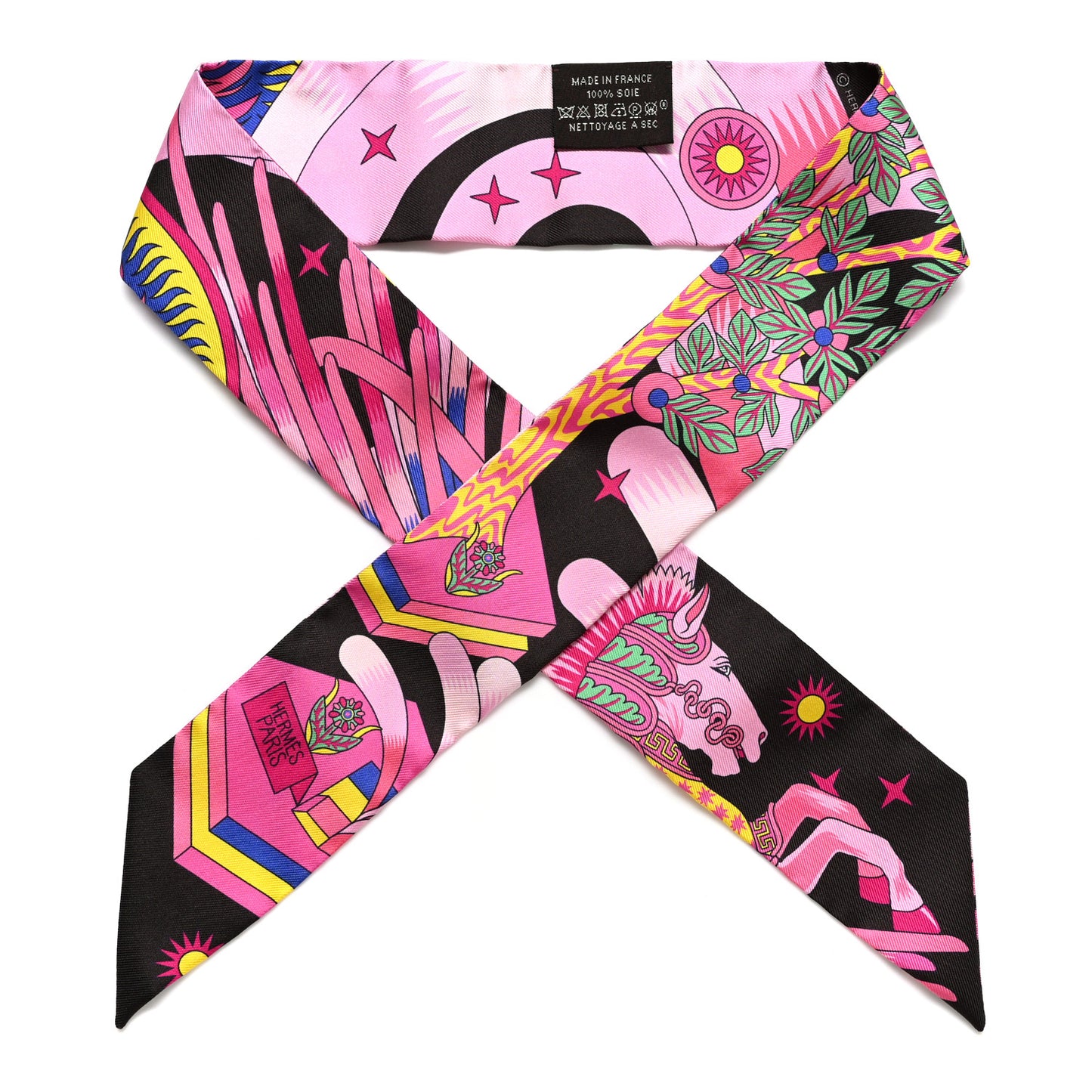 Silk La Source de Pegase Twilly Ebene Rose Vif Jaune Vif