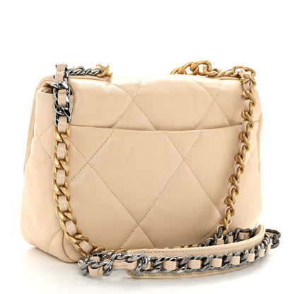 Chanel Goatskin Quilted Medium Chanel 19 Flap Beige 3 of 11