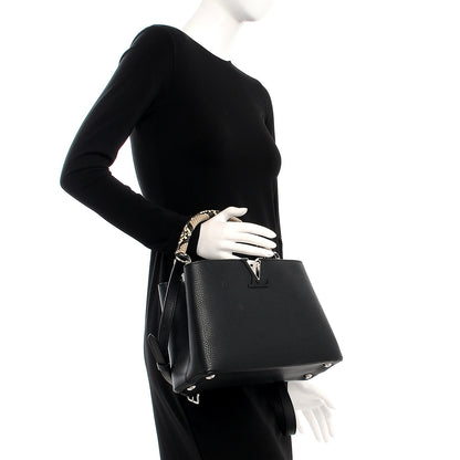 Louis Vuitton Taurillon Python Capucines PM Black 3 of 7