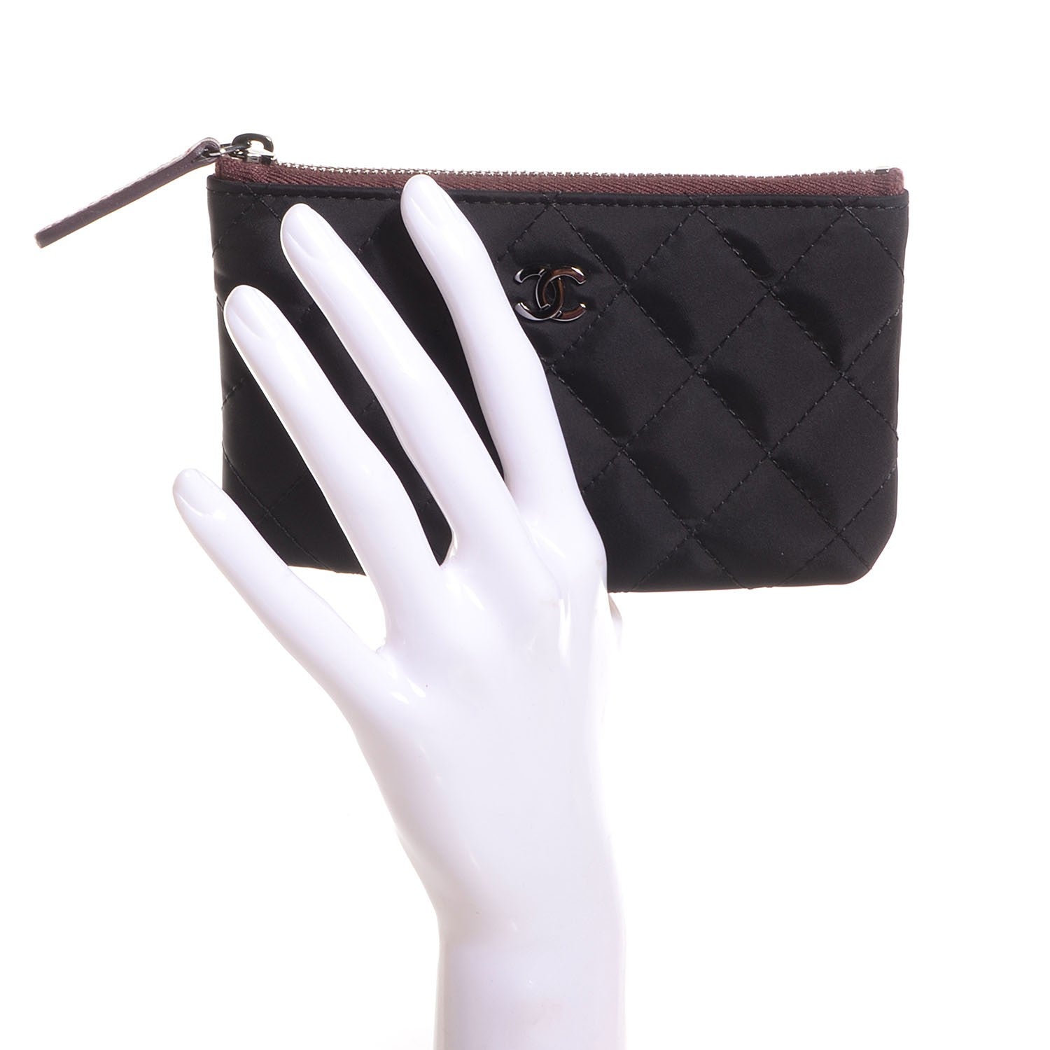 Chanel Nylon Quilted Cocoon Cosmetic Pouch Black 2 of 8