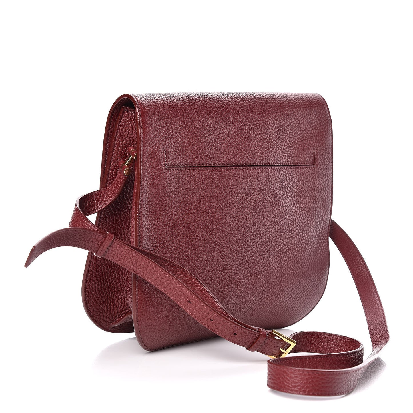 Calfskin Large T Clasp Tara Crossbody Bag Cabernet