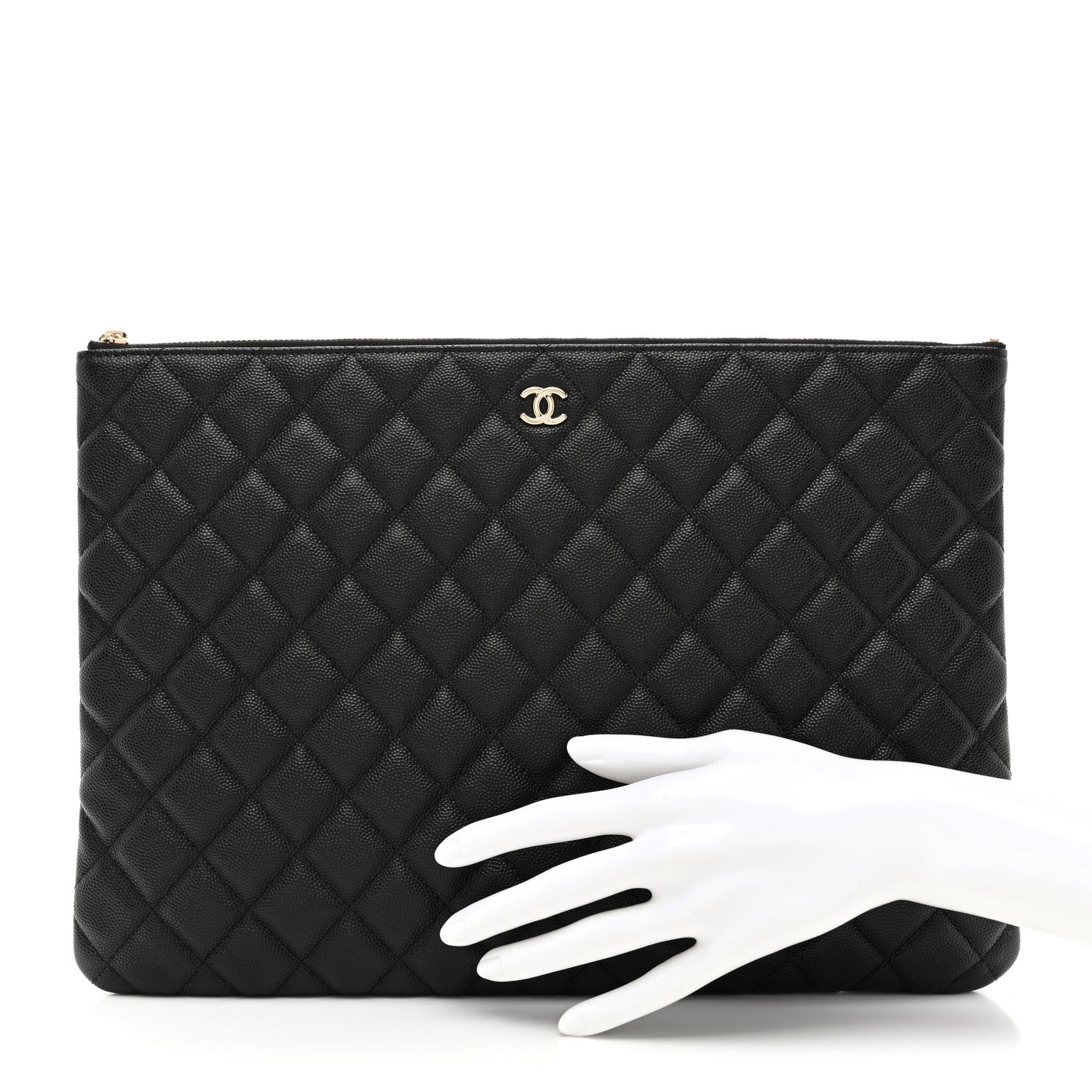 Chanel Caviar Quilted Large Cosmetic Case Black 2 of 8
