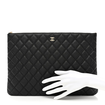 Chanel Caviar Quilted Large Cosmetic Case Black 2 of 8