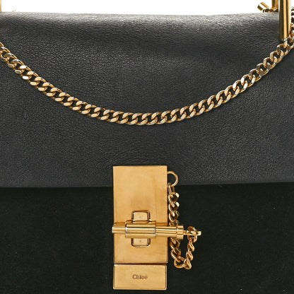 Chloe Suede Smooth Calfskin Drew Shoulder Bag Black 8 of 10