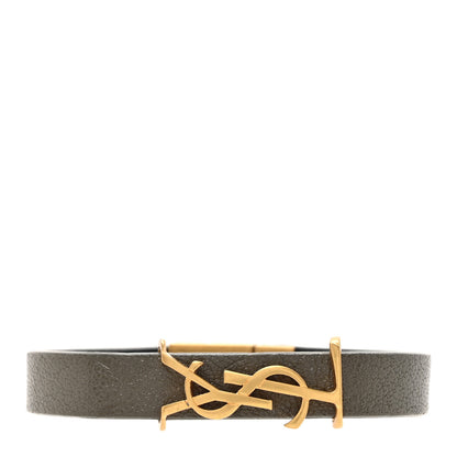 Saint Laurent Calfskin Opyum Bracelet M Gray 1 of 4