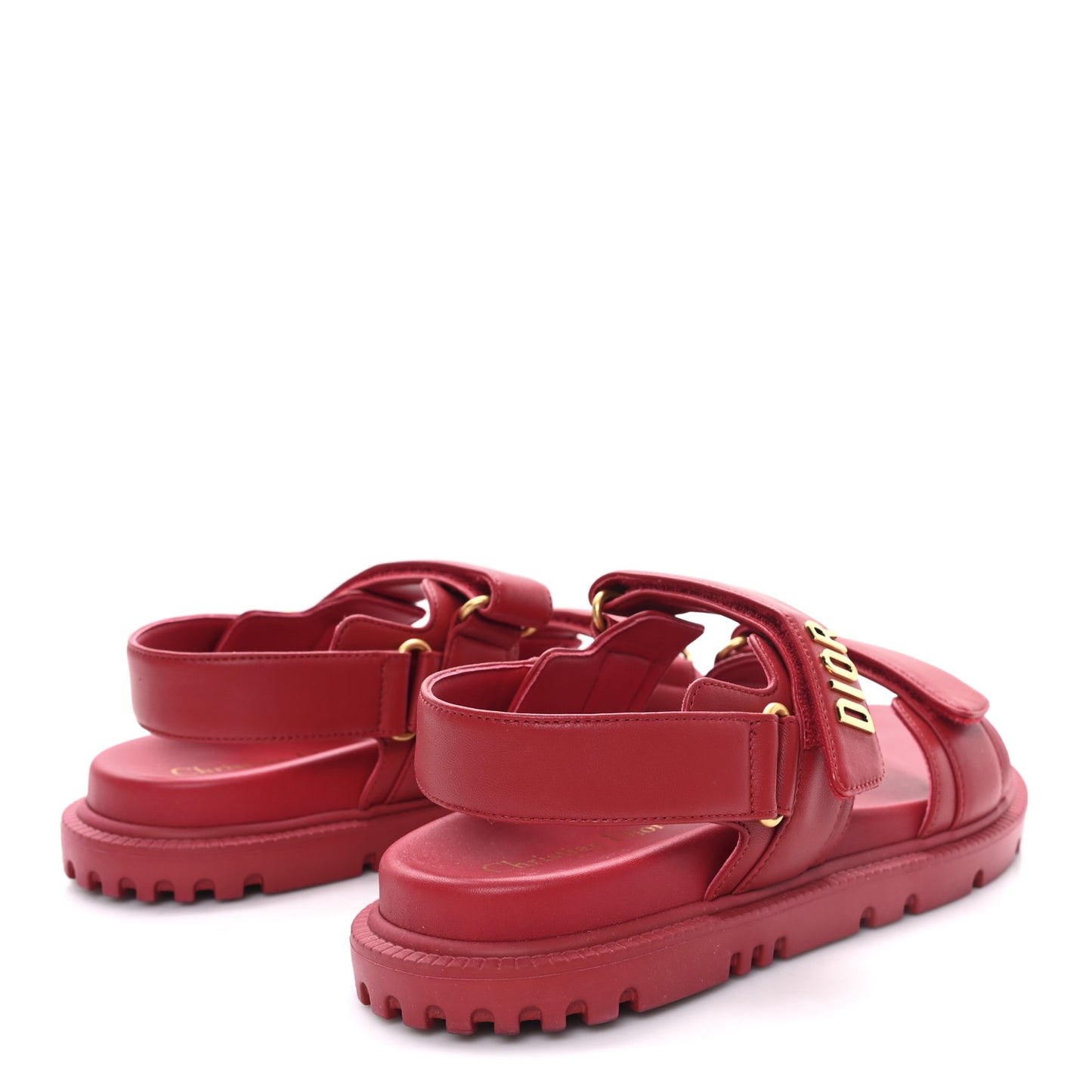 Lambskin Dioract 10mm Sandals 38.5 Cherry