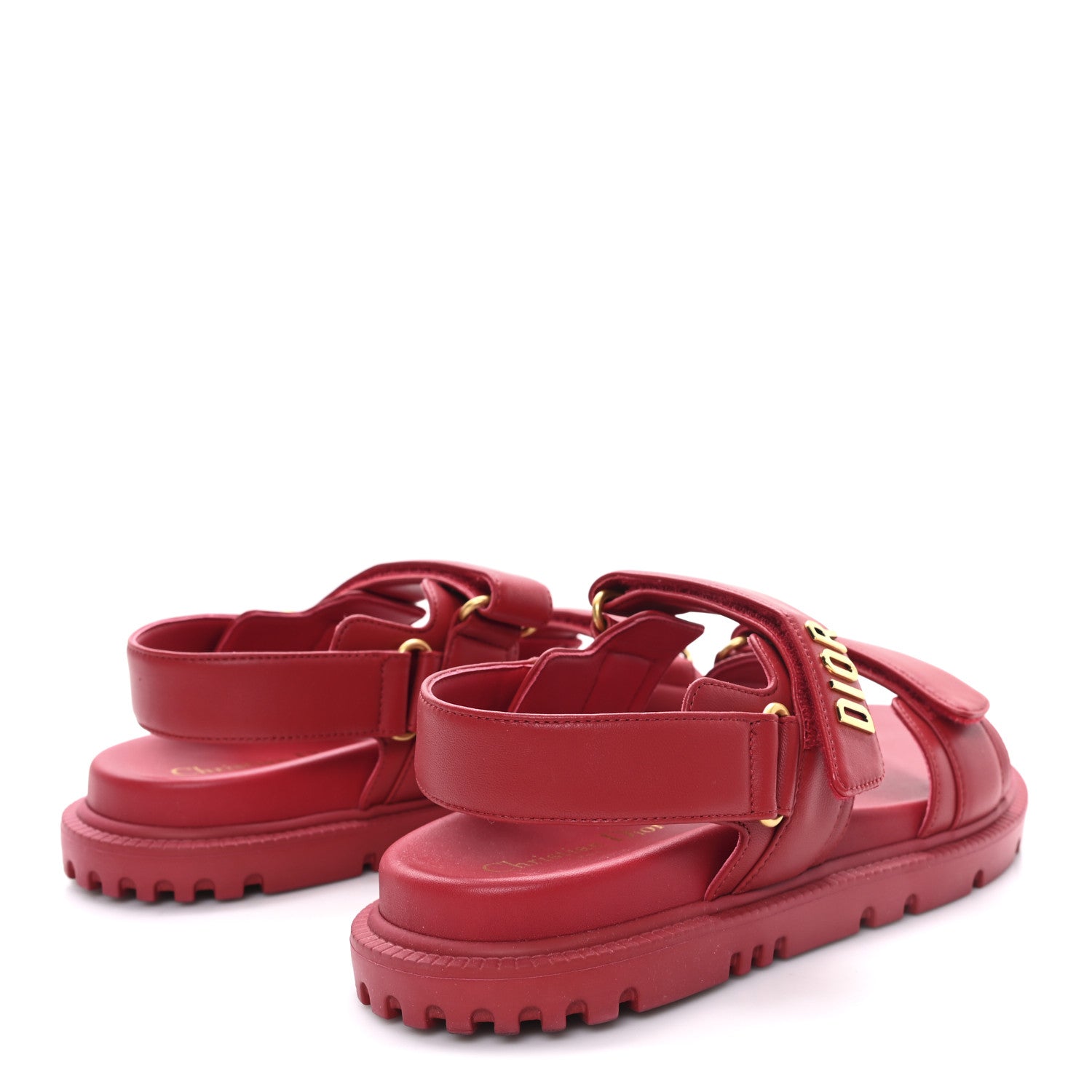Christian Dior Lambskin Dioract 10mm Sandals 38.5 Cherry 5 of 10