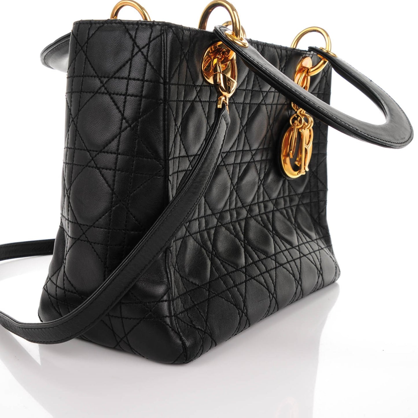 Lambskin Cannage Medium Lady Dior Black