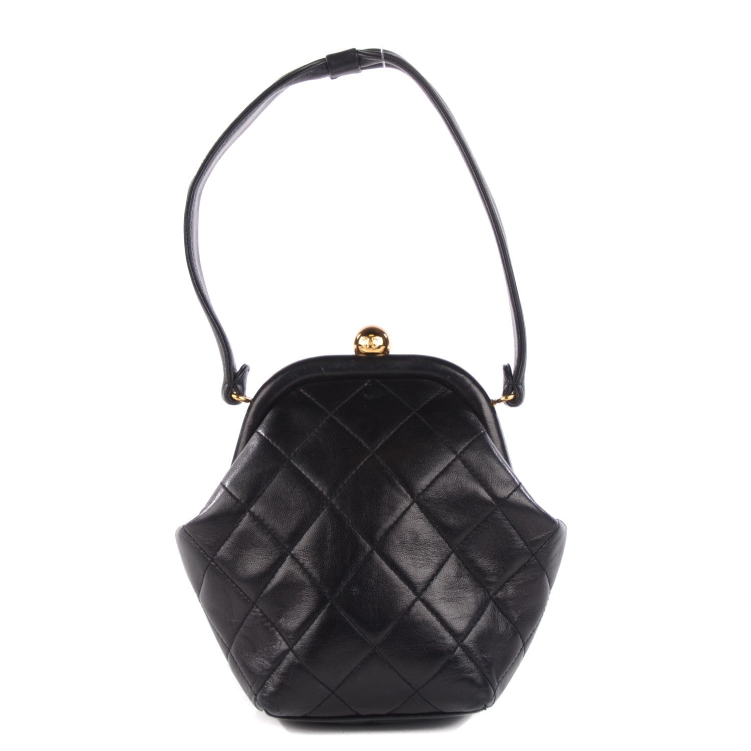 Chanel Lambskin Quilted Evening Bag Black 1 of 9