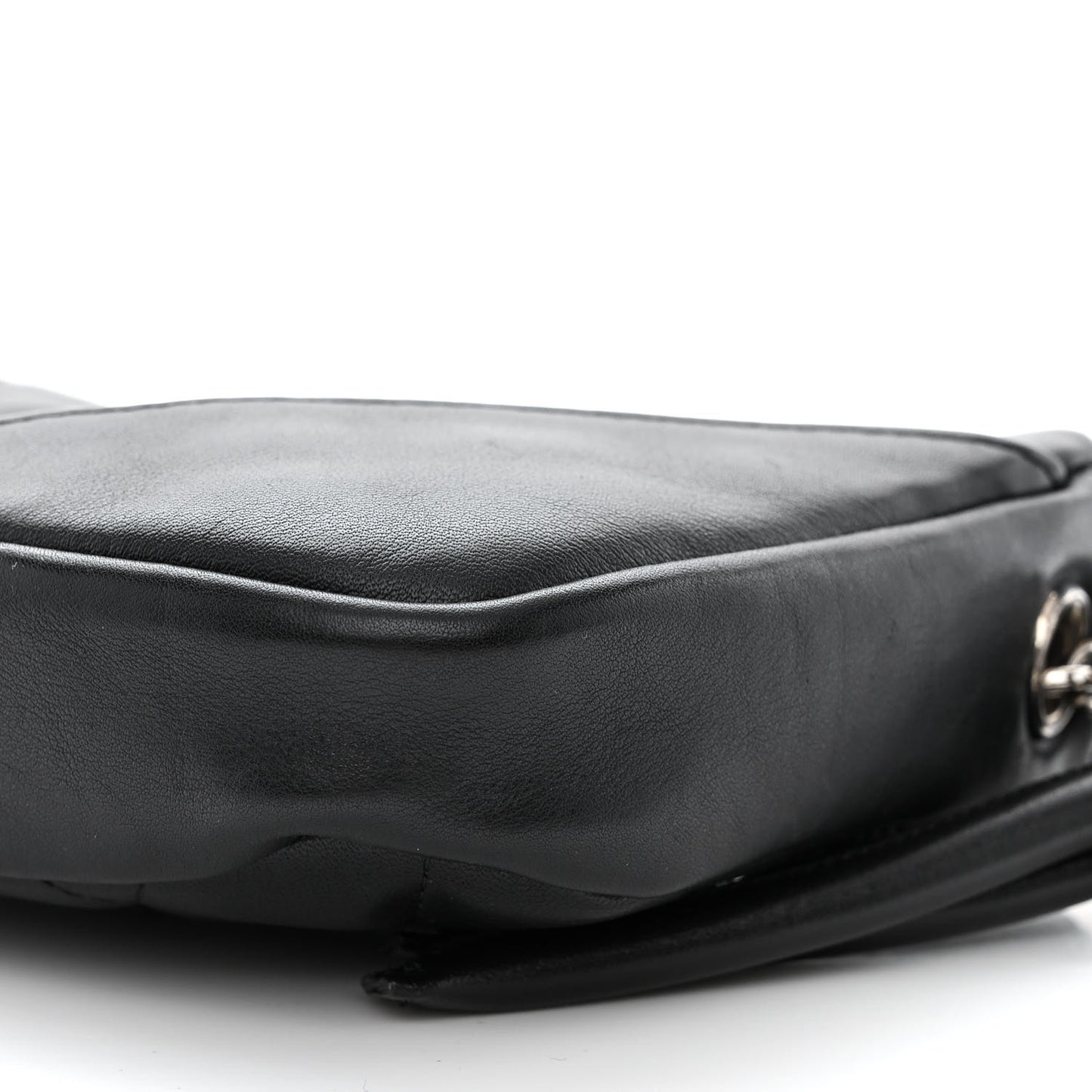 Calfskin Quilted Cambon Pochette Black White