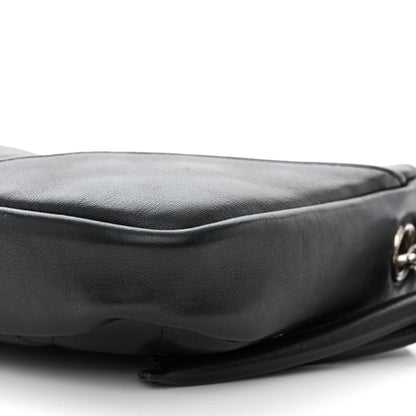 Chanel Calfskin Quilted Cambon Pochette Black White 11 of 11