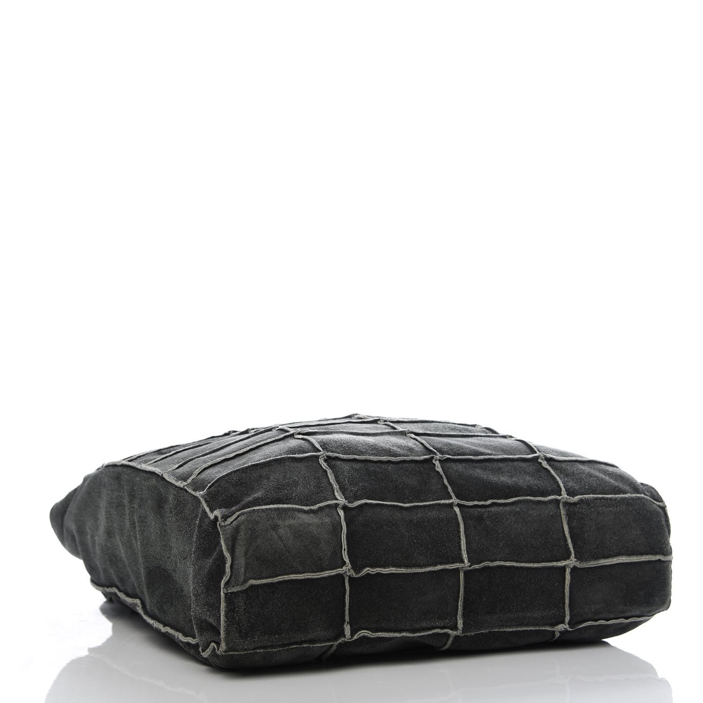 Suede Patchwork Shoulder Bag Charcoal Grey