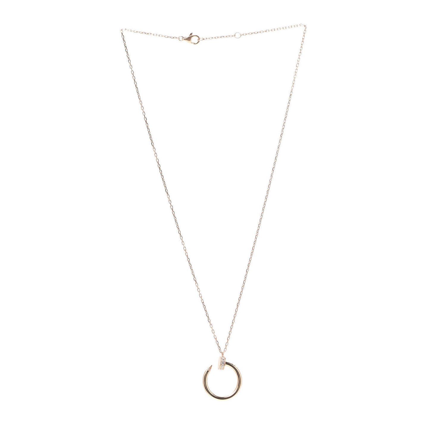 18K Pink Gold Diamond Juste Un Clou Pendant Necklace