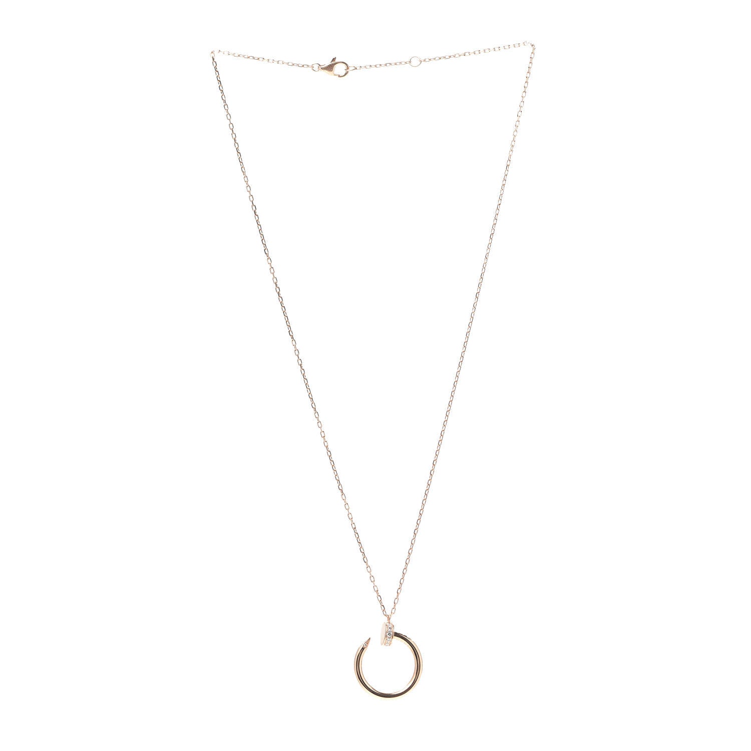 Cartier 18K Pink Gold Diamond Juste Un Clou Pendant Necklace 3 of 6