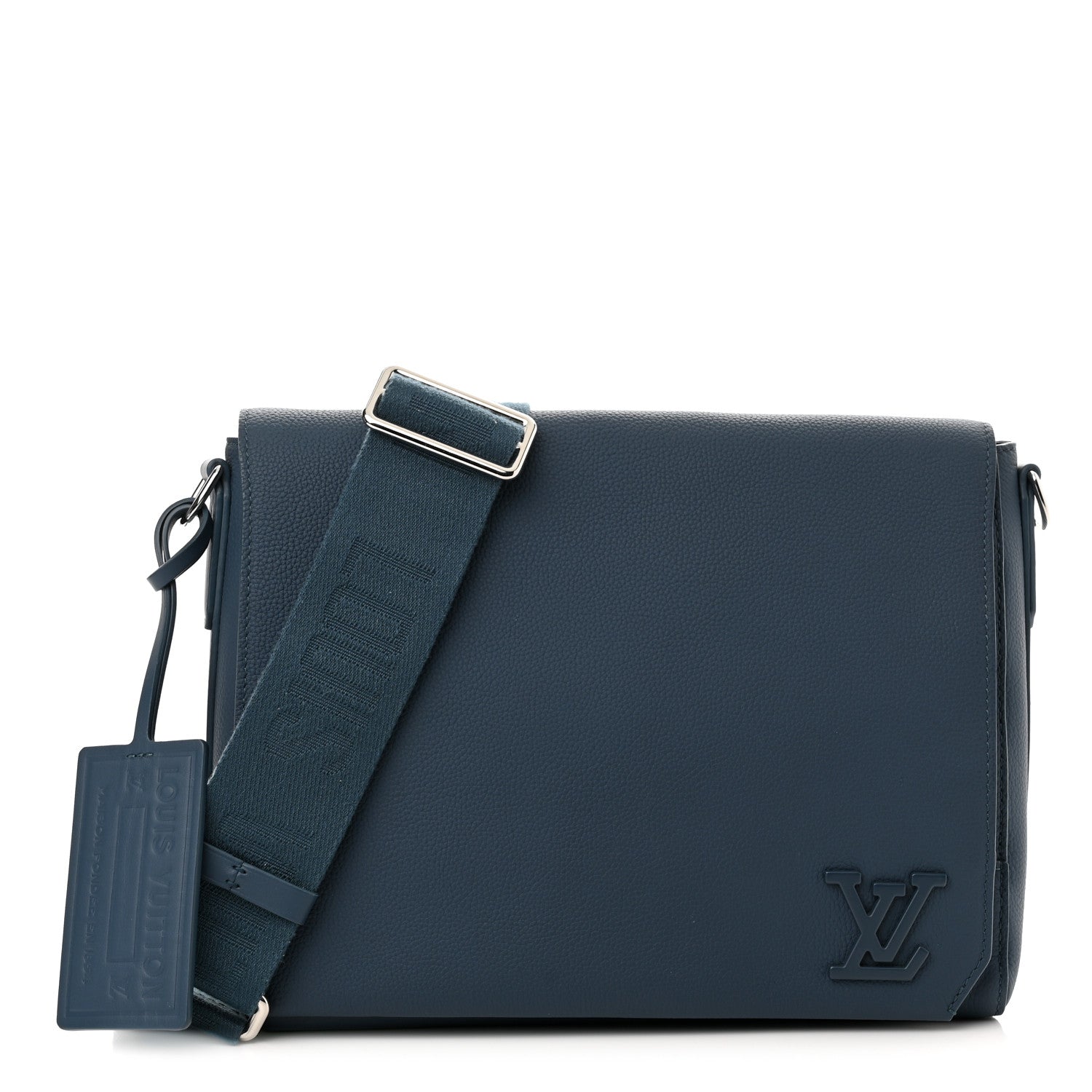 Louis Vuitton Calfskin Aerogram Takeoff Messenger Blue 1 of 10