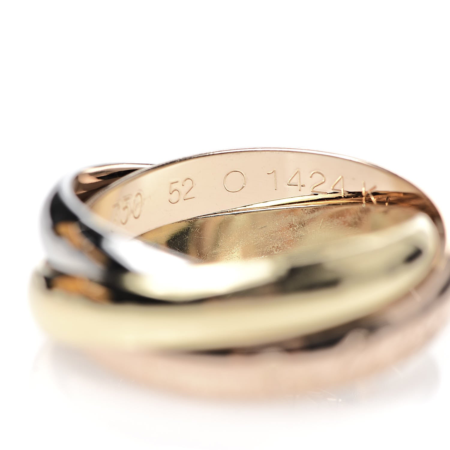 Cartier 18K Pink Yellow White Gold Classic Les Must De Trinity Ring 52 6 4 of 4