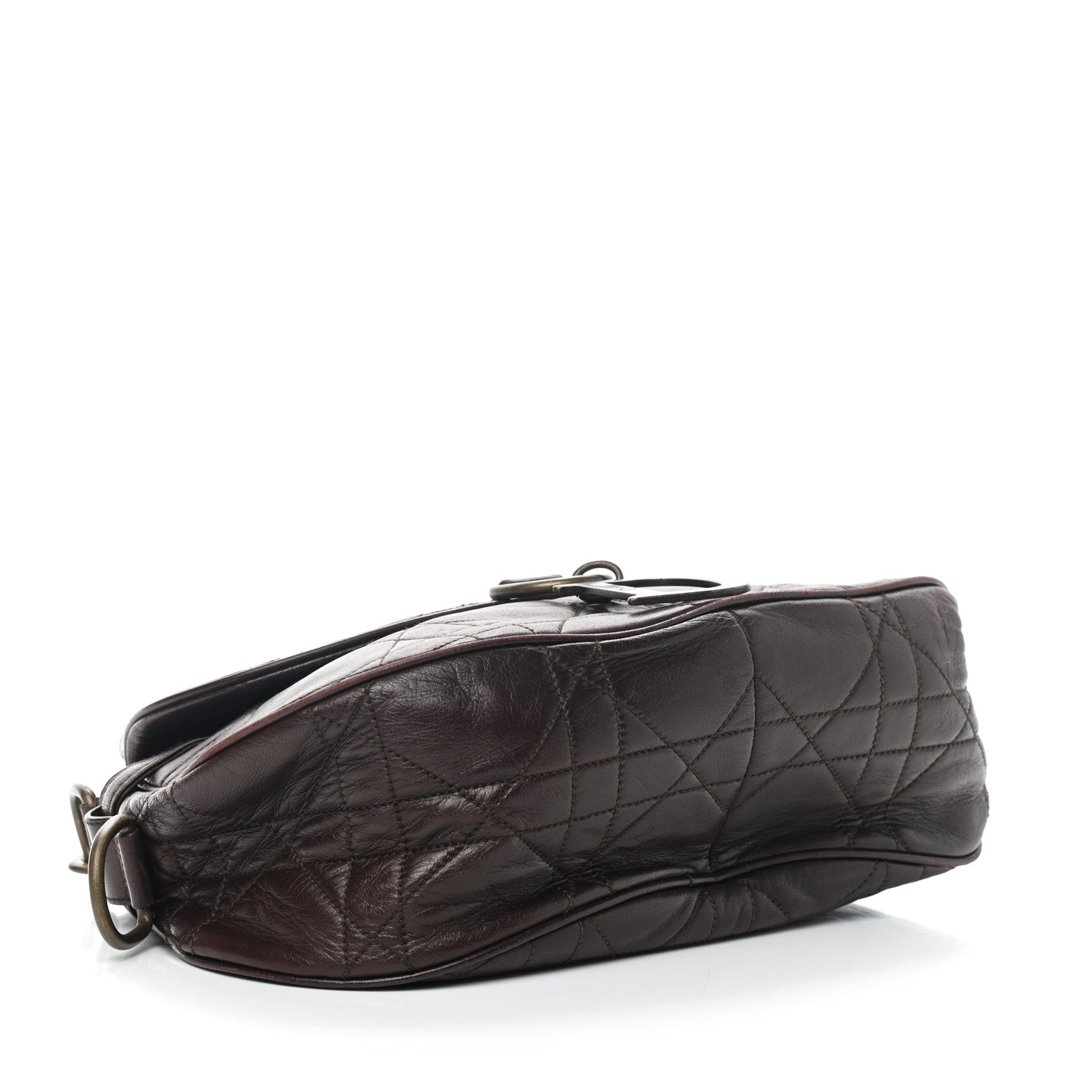 Christian Dior Lambskin Cannage Shoulder Bag Dark Brown 4 of 16
