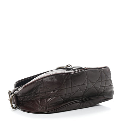 Christian Dior Lambskin Cannage Shoulder Bag Dark Brown 4 of 16