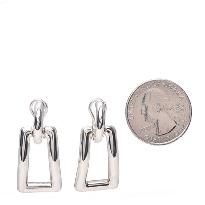 Tiffany Sterling Silver Rectangle Drop Earrings 2 of 4