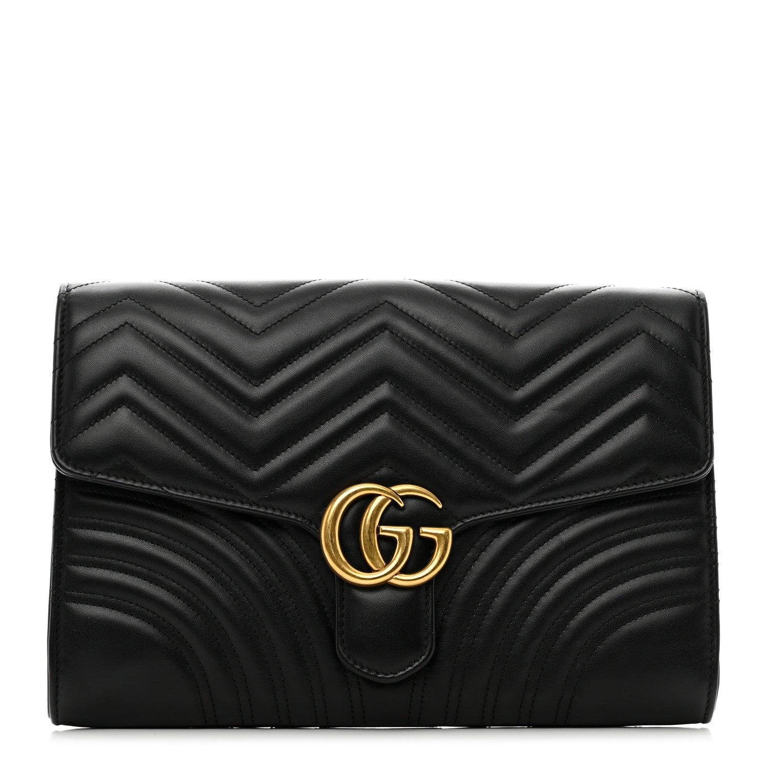 Gucci Calfskin Matelasse GG Marmont Clutch Black 1 of 10