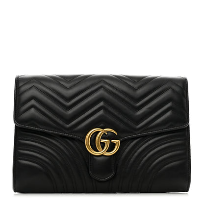 Gucci Calfskin Matelasse GG Marmont Clutch Black 1 of 10