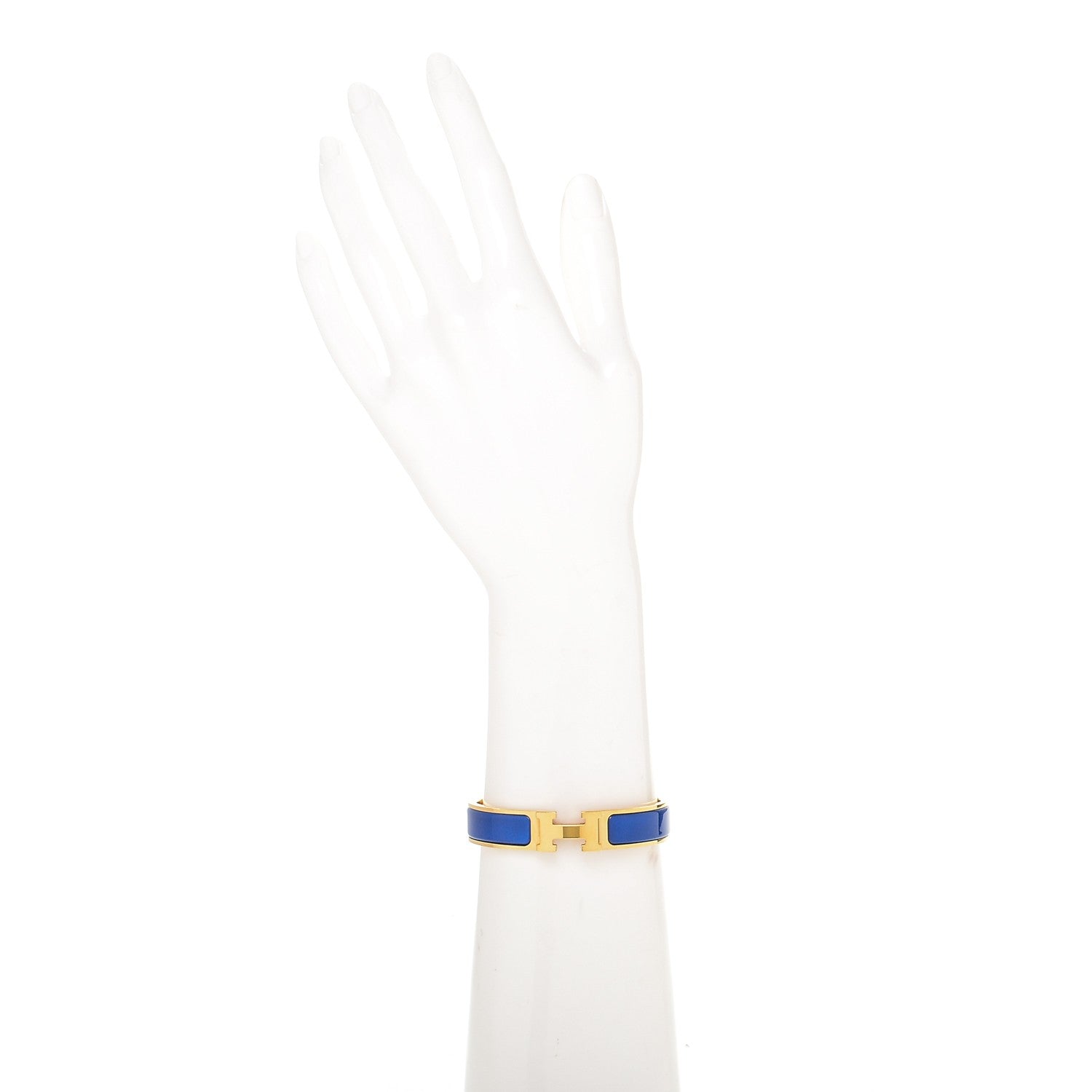 Hermes Enamel Narrow Clic Clac H Bracelet PM Bleu Electrique 2 of 4