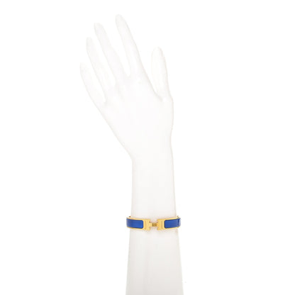 Hermes Enamel Narrow Clic Clac H Bracelet PM Bleu Electrique 2 of 4