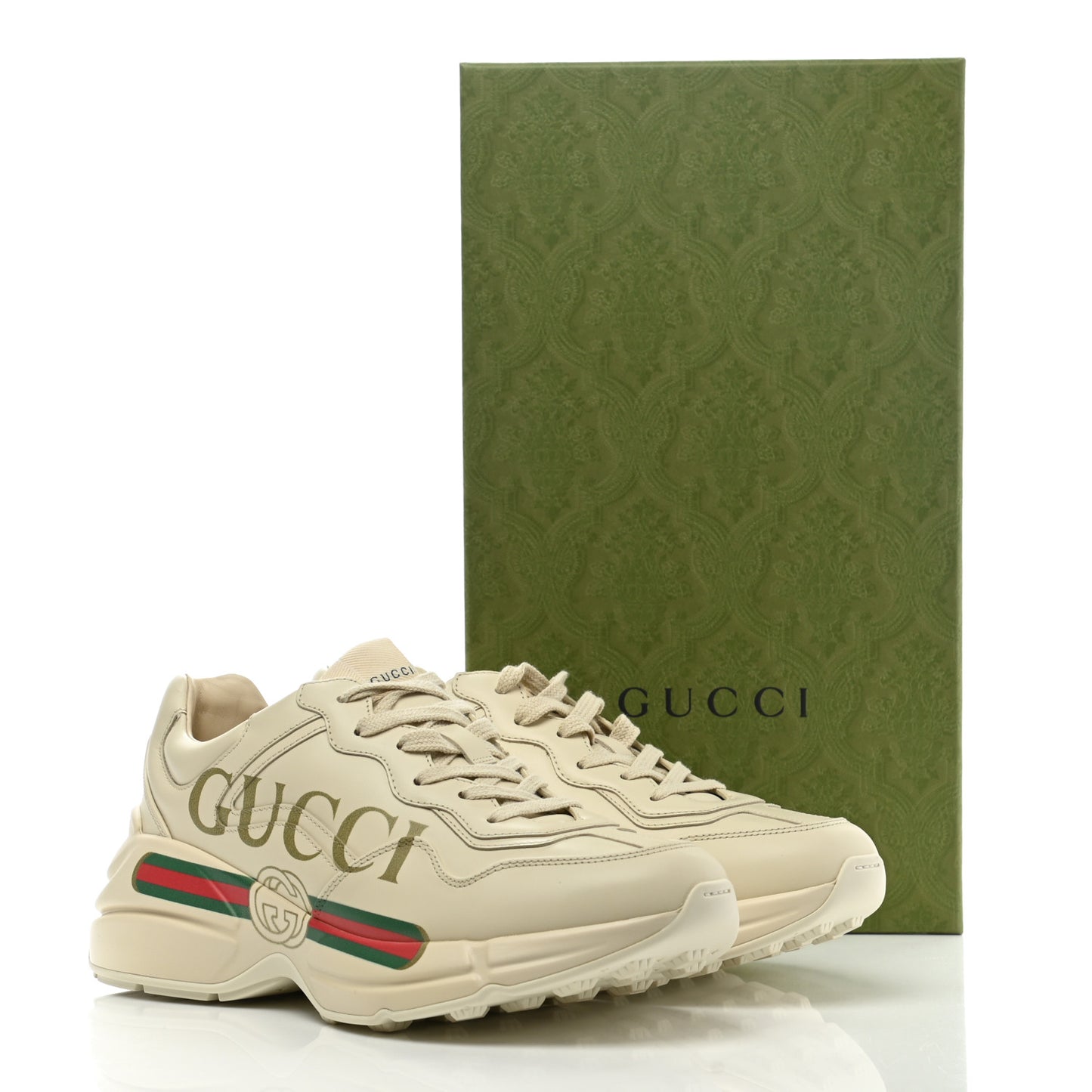 Calfskin Logo Womens Rhyton Sneakers 39 Ivory