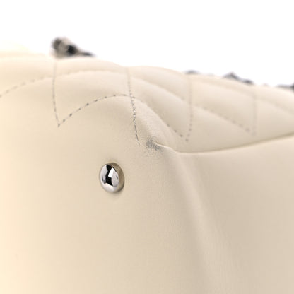 Chanel Calfskin Quilted Large Feather Weight Bowling Bag Black Ivory 11 of 12