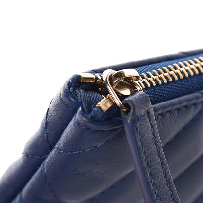 Chanel Lambskin Quilted Small Cosmetic Case Dark Blue 8 of 11