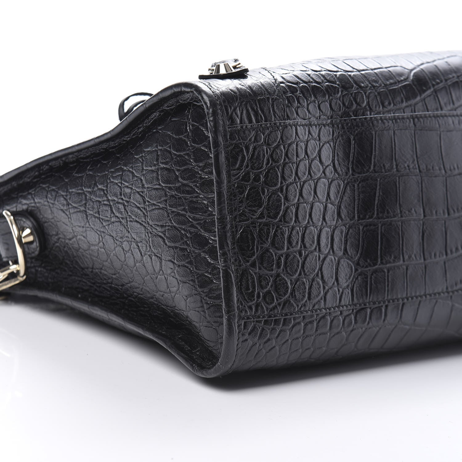 Balenciaga Calfskin Crocodile Embossed Classic Hardware City Black 10 of 11