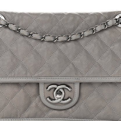 Chanel Caviar Quilted Medium French Riviera Flap Light Grey 9 of 18