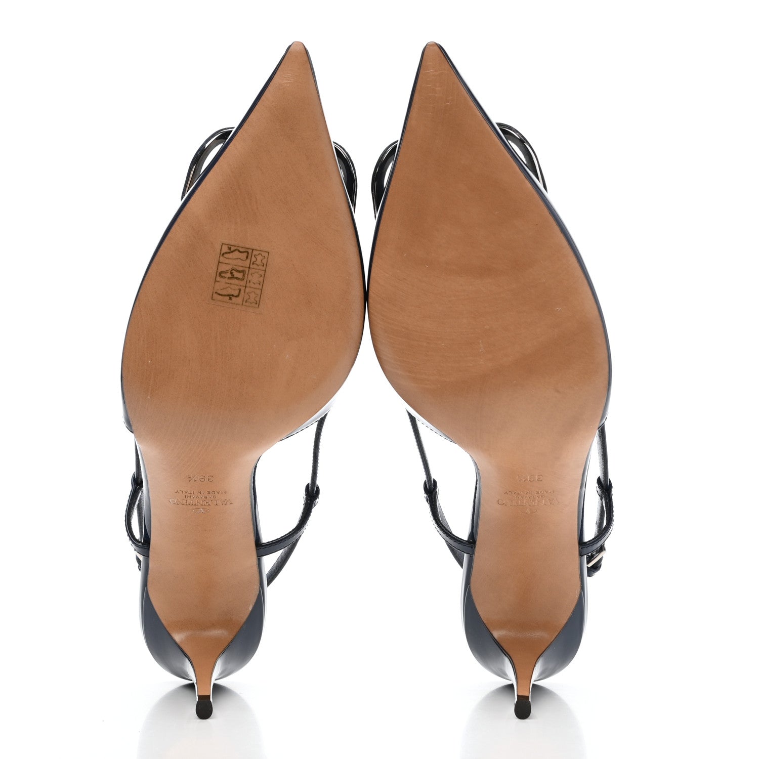 Valentino Garavani Patent Vlogo Slingback 80mm Pumps 39.5 Marine 5 of 8