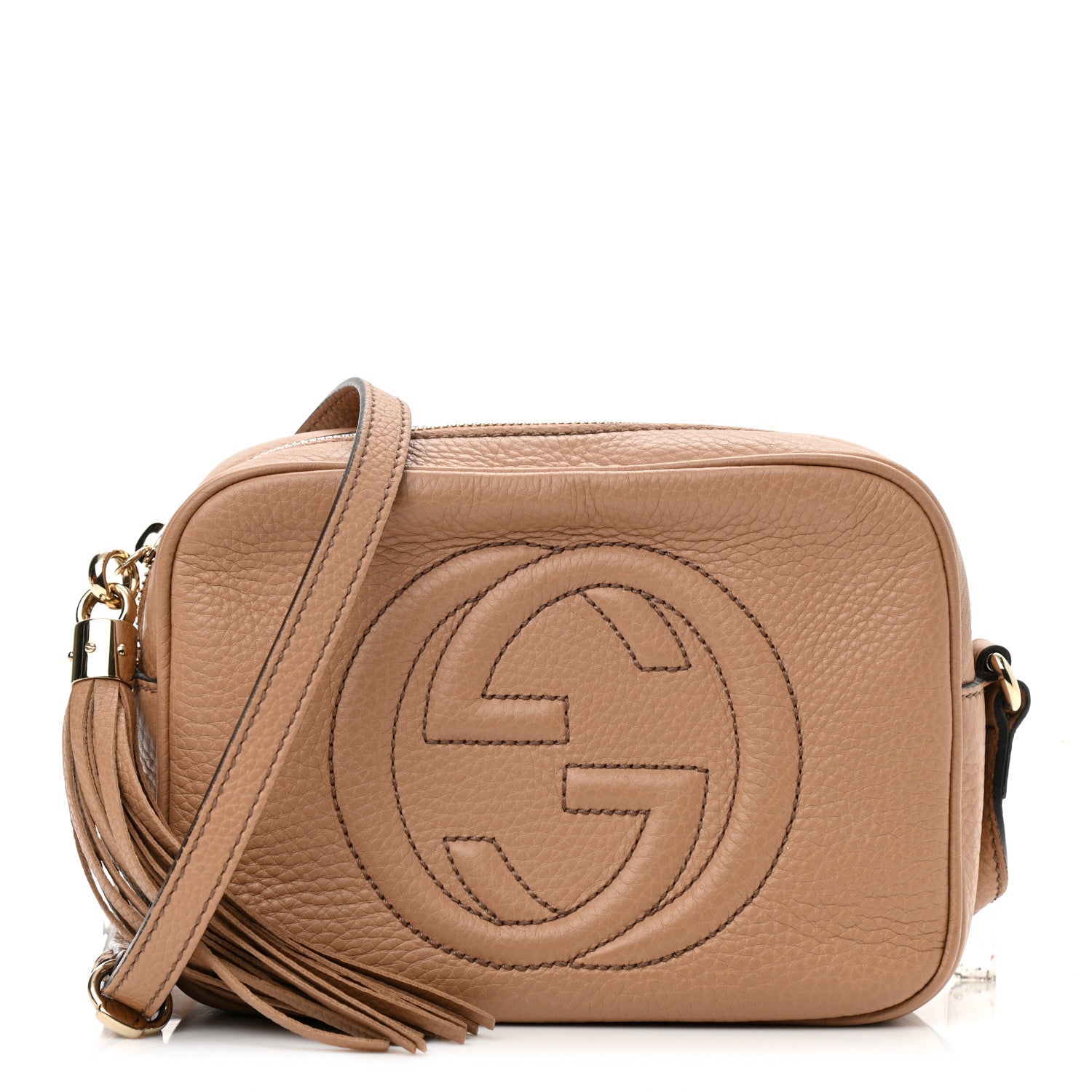 Gucci Pebbled Calfskin Small Soho Disco Bag Camelia 1 of 12