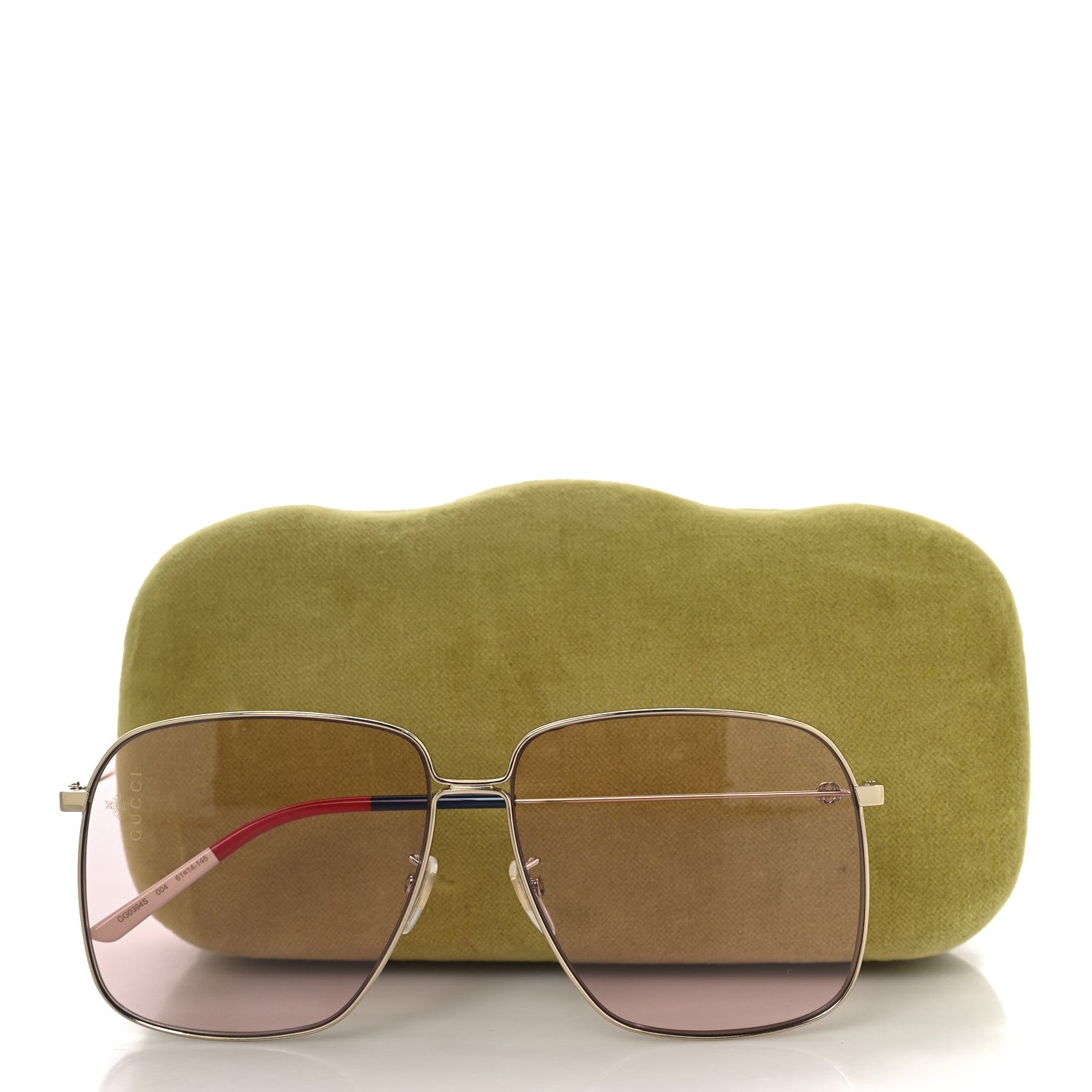 Gucci Rectangular Frame Interlocking G Sunglasses GG0394S Pink 7 of 7