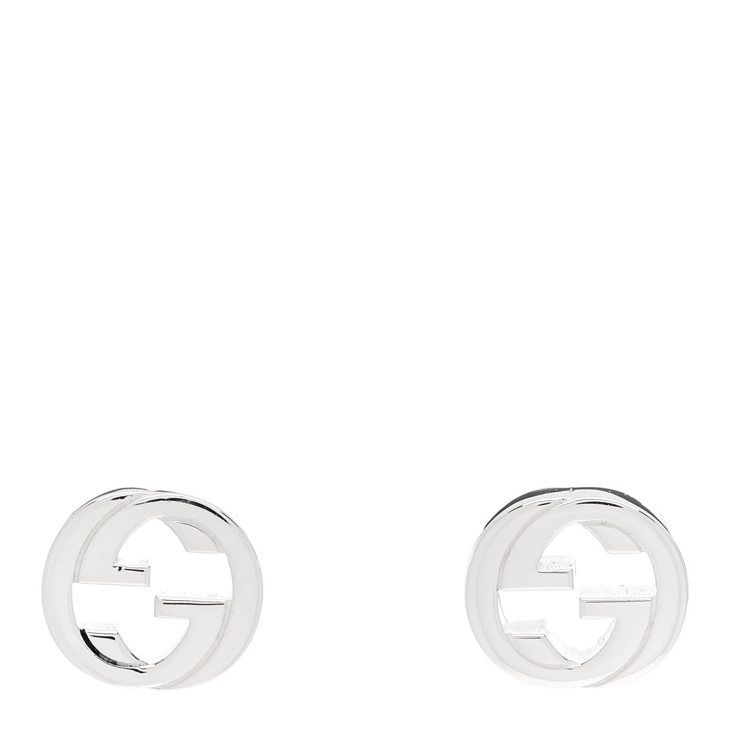 Sterling Silver Interlocking GG Stud Earrings