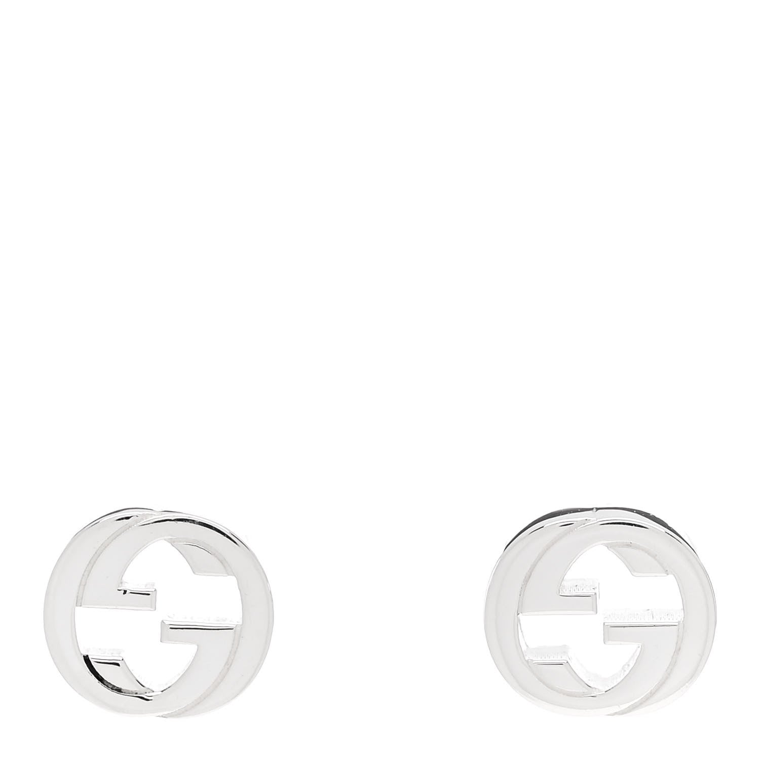 Gucci Sterling Silver Interlocking GG Stud Earrings 1 of 5