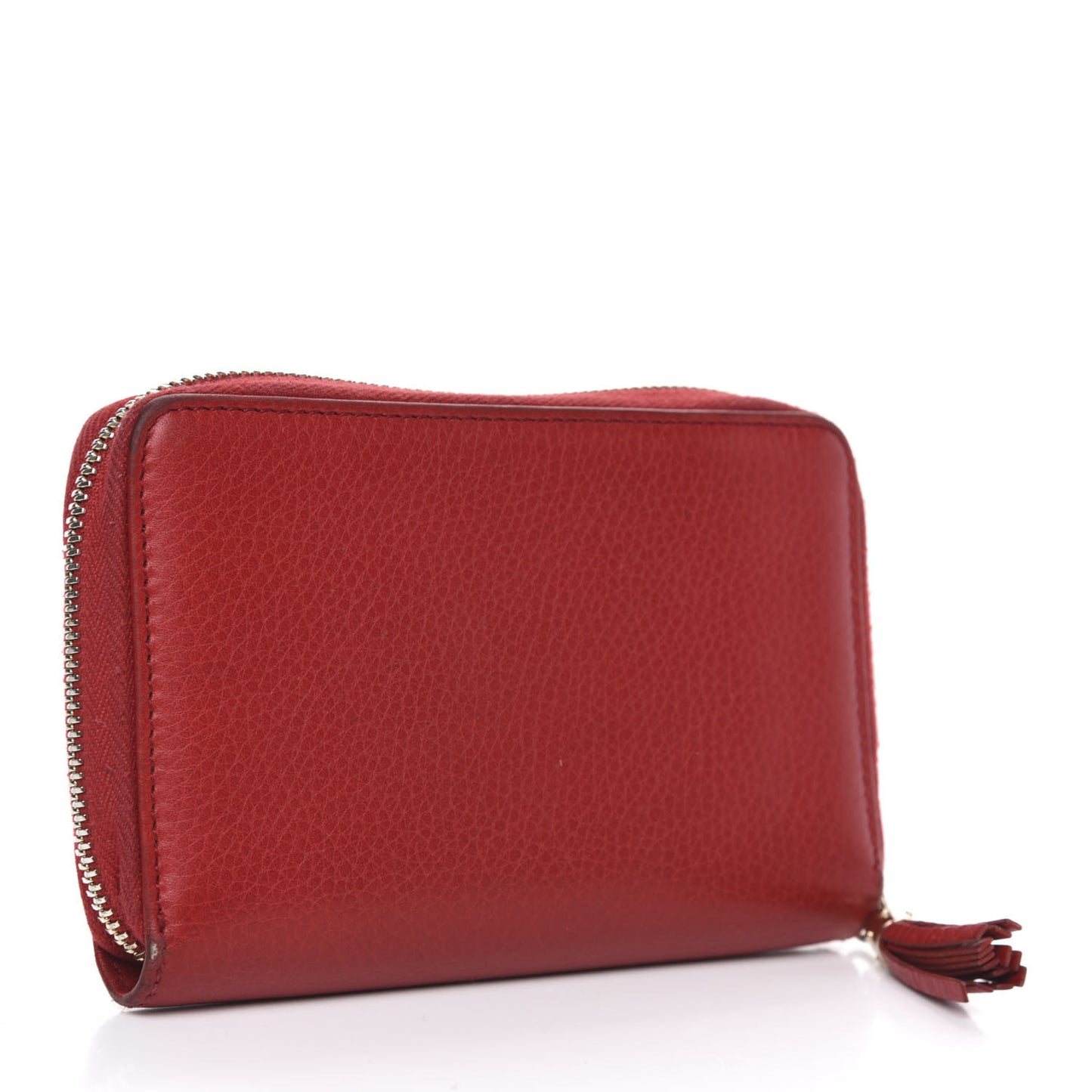 Pebbled Calfskin Medium Soho Zip Around Wallet Red