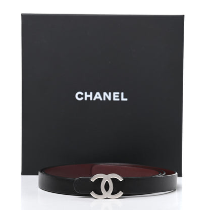 Chanel Calfskin CC Reversible Belt 85 Black Burgundy 6 of 6