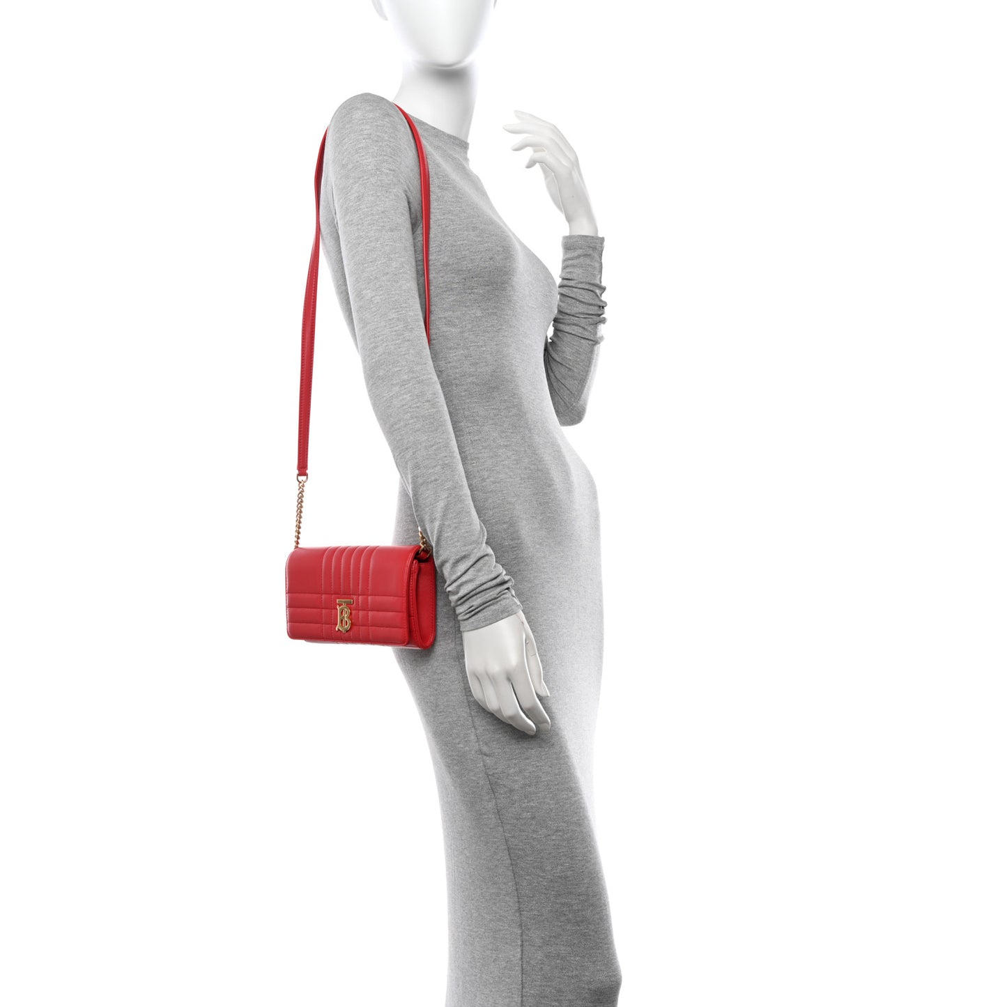 Lambskin Quilted Lola Chain Wallet Bright Red