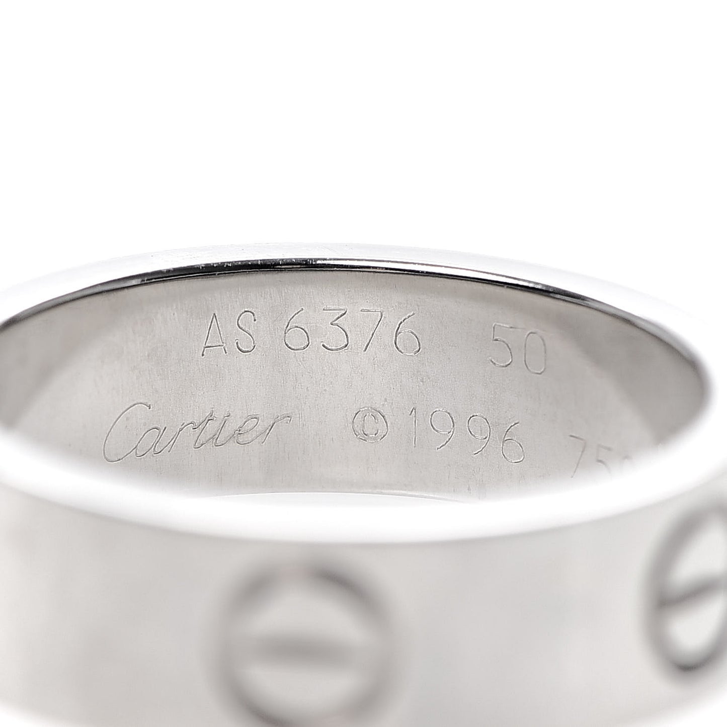 18K White Gold 5.5mm LOVE Ring 50 5.25