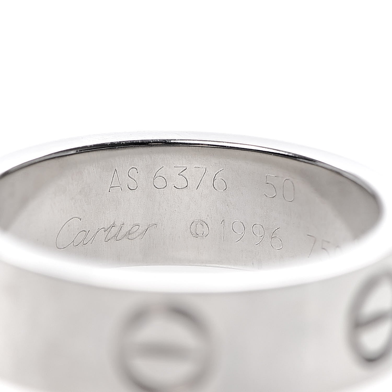 Cartier 18K White Gold 5.5mm LOVE Ring 50 5.25 4 of 5