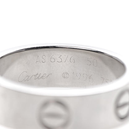 Cartier 18K White Gold 5.5mm LOVE Ring 50 5.25 4 of 5