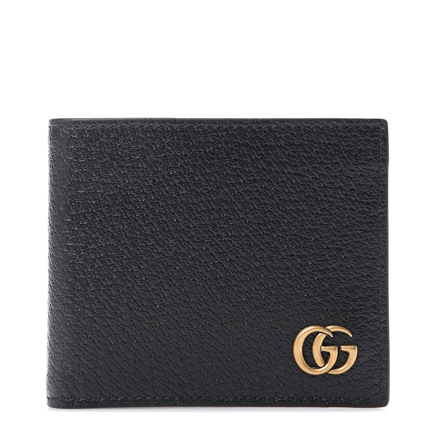 Calfskin Boar Effect GG Marmont Bi-Fold Wallet Black