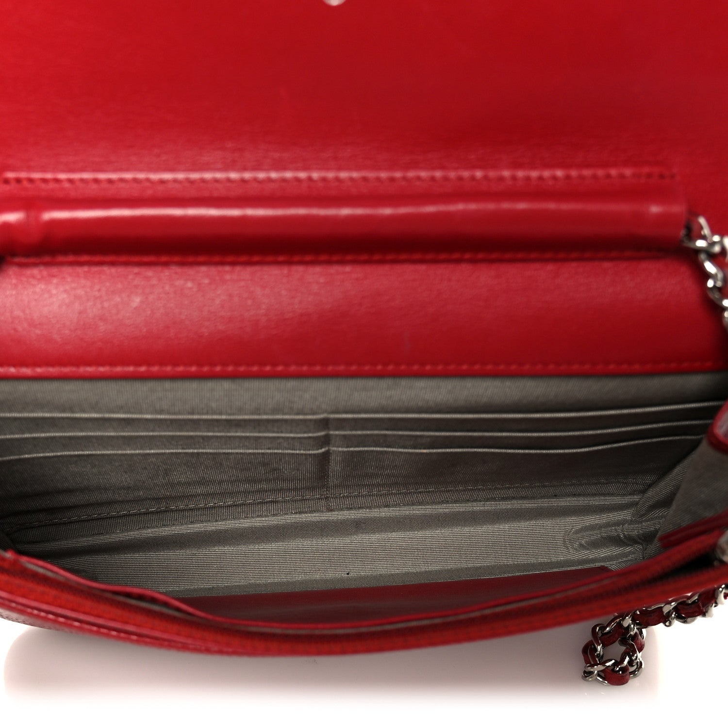 Chanel Caviar Timeless CC Wallet on Chain WOC Red 5 of 12
