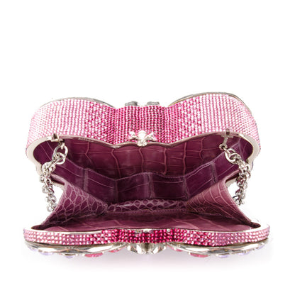 Judith Leiber Crystal Butterfly Celestrina Minaudiere Clutch Plum 5 of 10