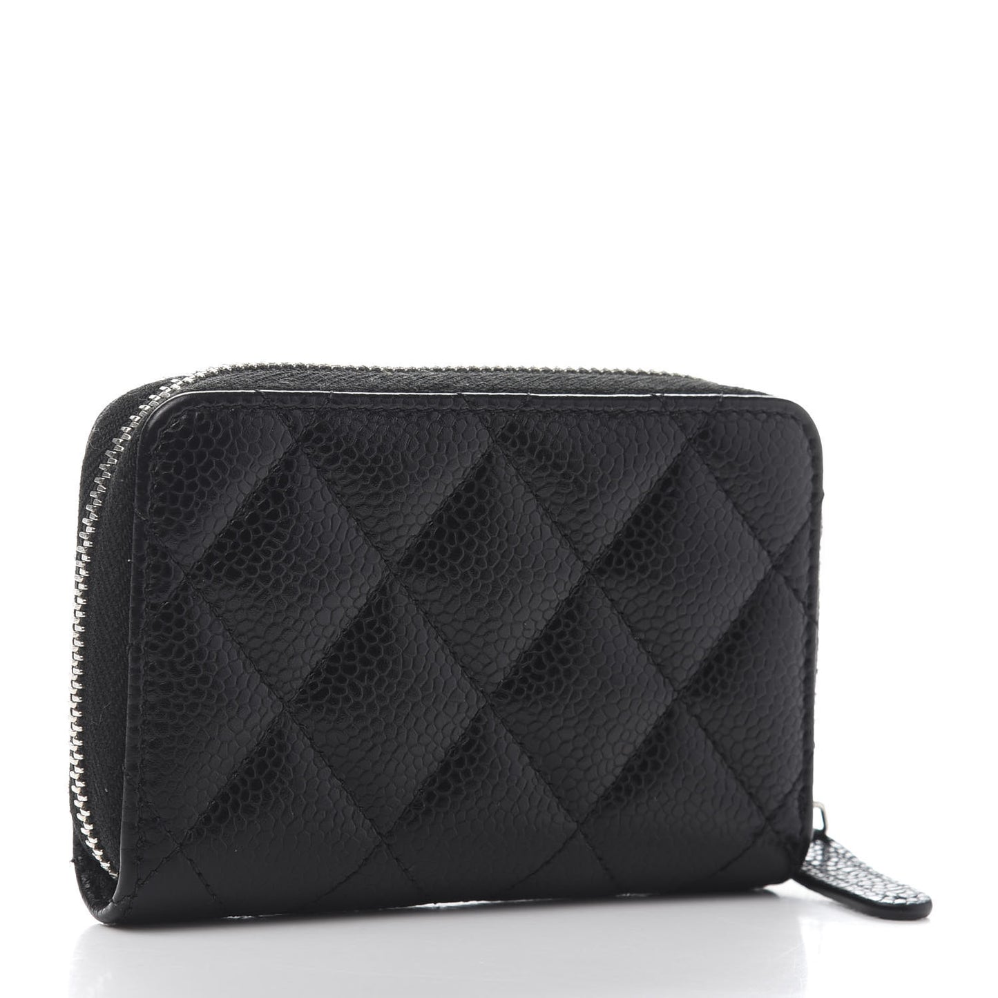 Caviar Quilted Zip Coin Purse Black