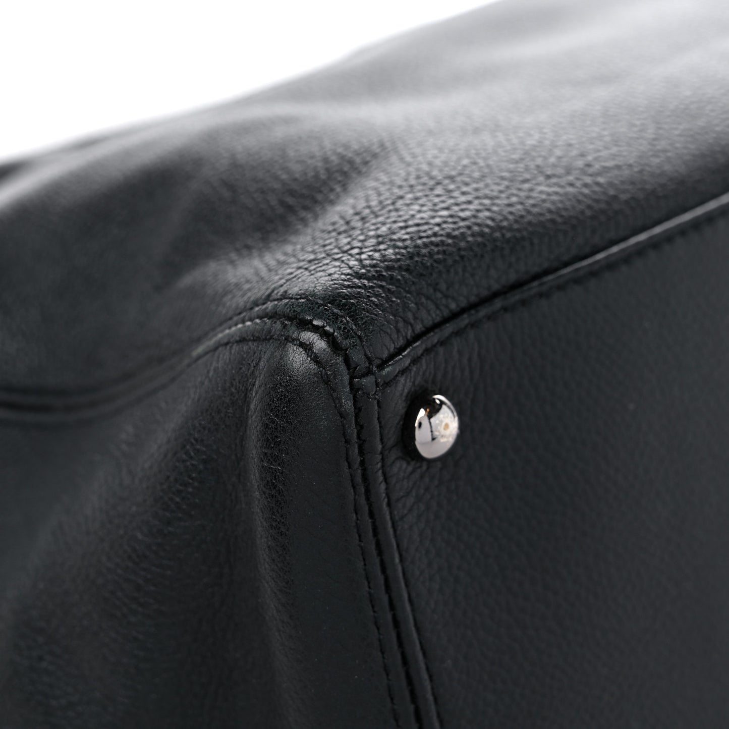 Calfskin Mademoiselle Lock Cerf Executive Shopper Tote Black