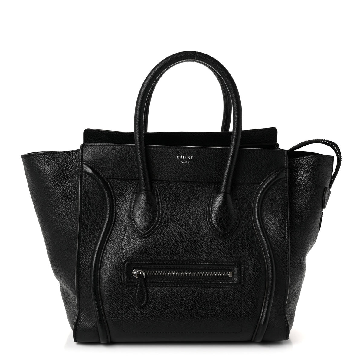 Drummed Calfskin Mini Luggage Black