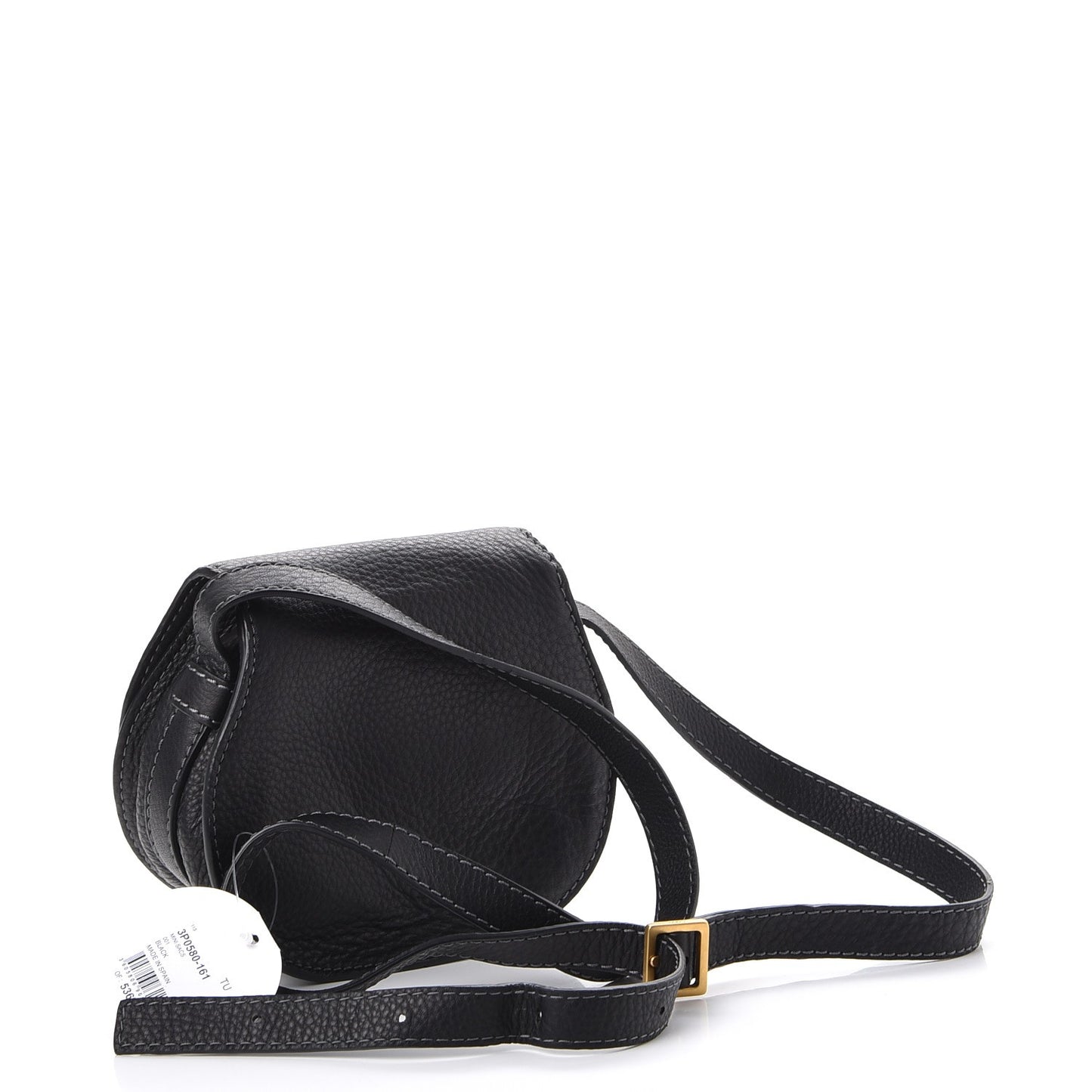 Calfskin Mini Marcie Round Crossbody Bag Black